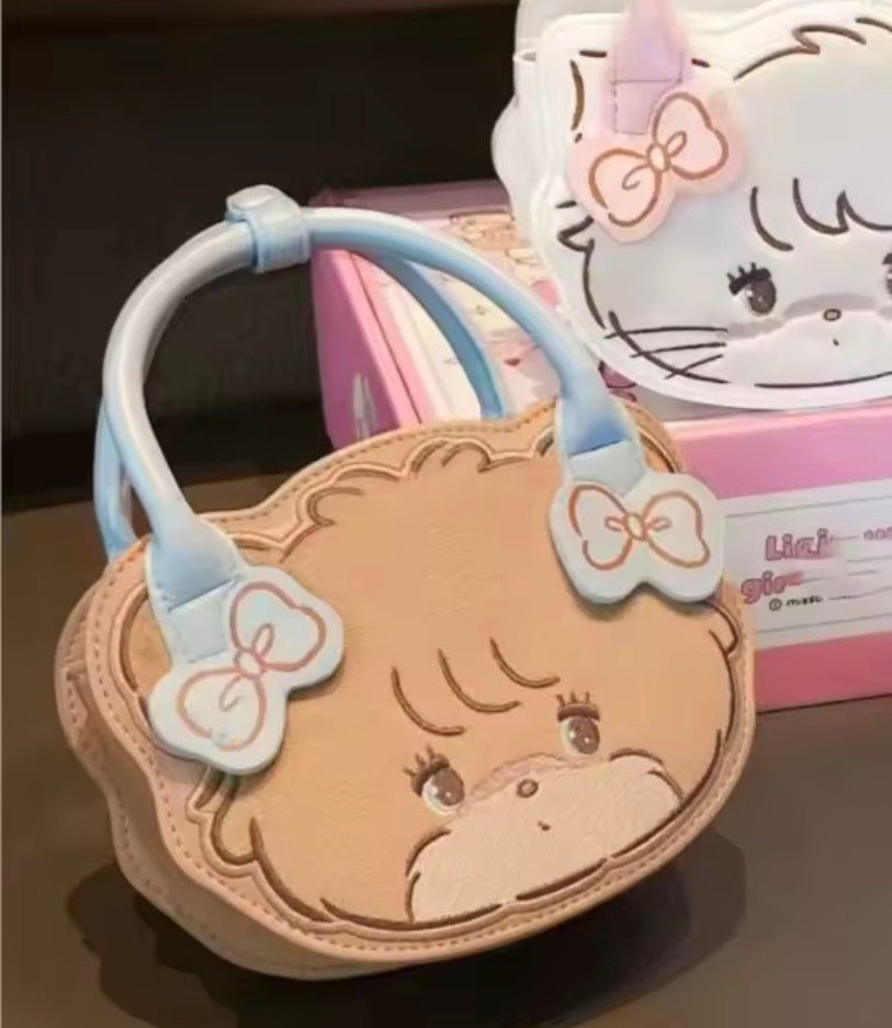 Harajuku Cat Latte Coloured Circular Hand Bag - Girls / Women Versatile Cute Handbag