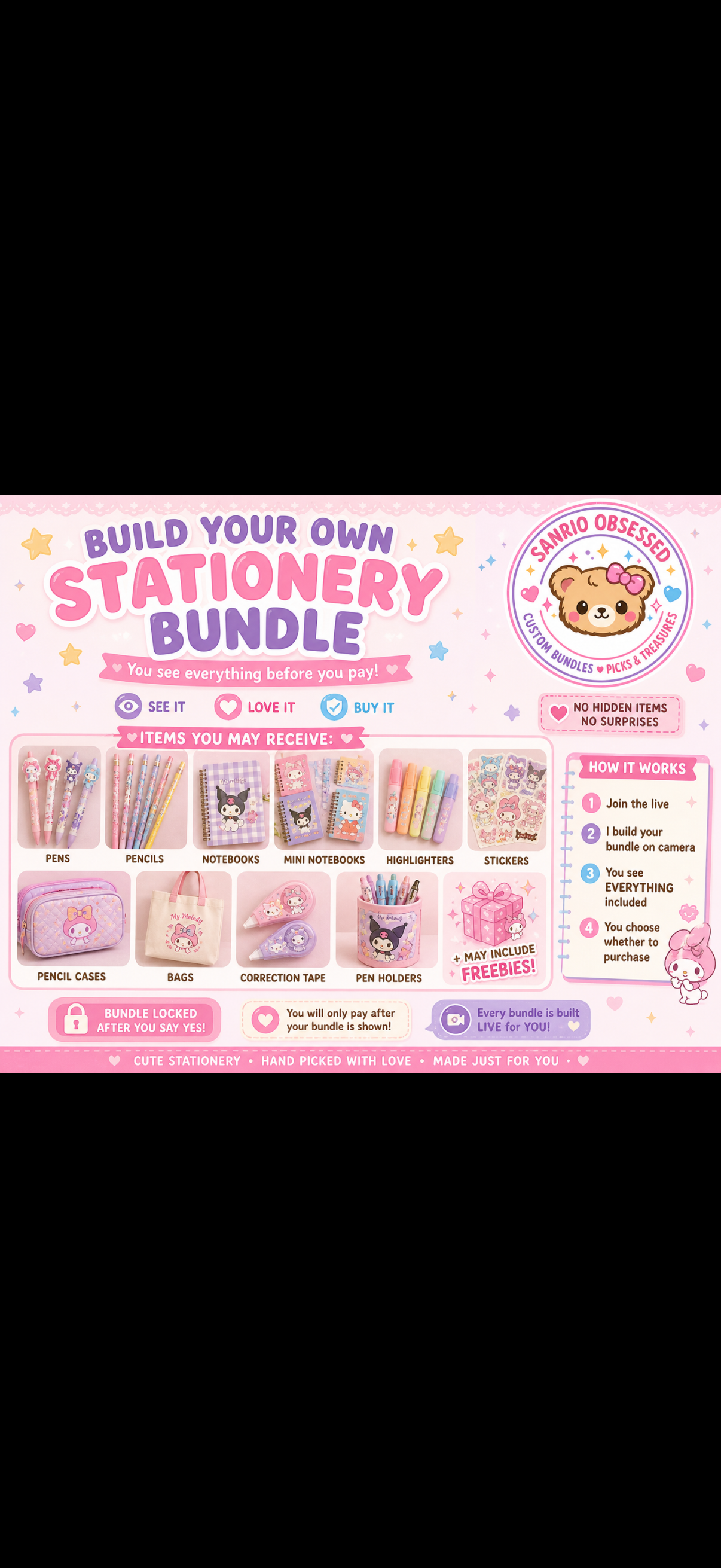 Kawaii Stationery & Accessories Lucky Scoop / Bundle - Perfect Fun Gifts For Christmas & Birthdays