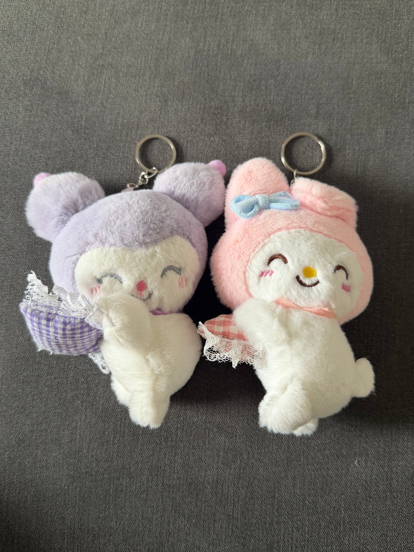 14cm Sanrio Kuromi / Melody Kawaii Stuffed Plushie Keychain / Bag Chain - Cartoon Cute Plushie - Perfect Birthday / Christmas Gift