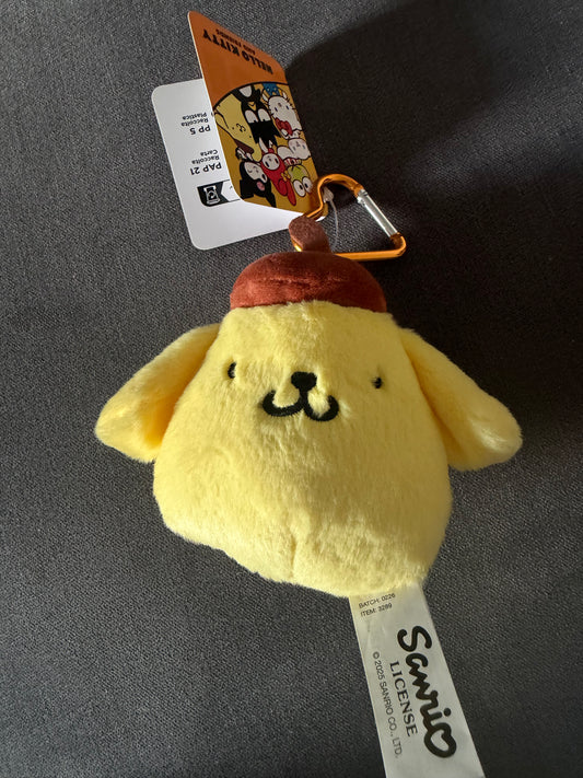 12cm Sanrio Pompompurin Kawaii Stuffed Plushie Keychain / Bag Chain -Cartoon Cute Plushie - Perfect Birthday / Christmas Gift