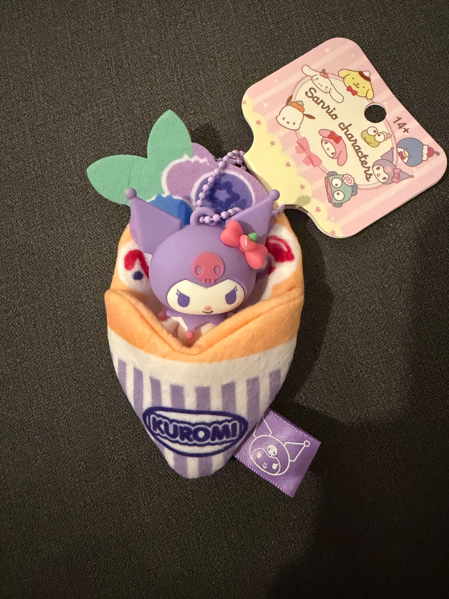 Sanrio Characters Keychain / Bag  Chain - Plastic Character In A Soft Cosy Pocket - Melody, Pochacco, Cinnamoroll & Kuromi