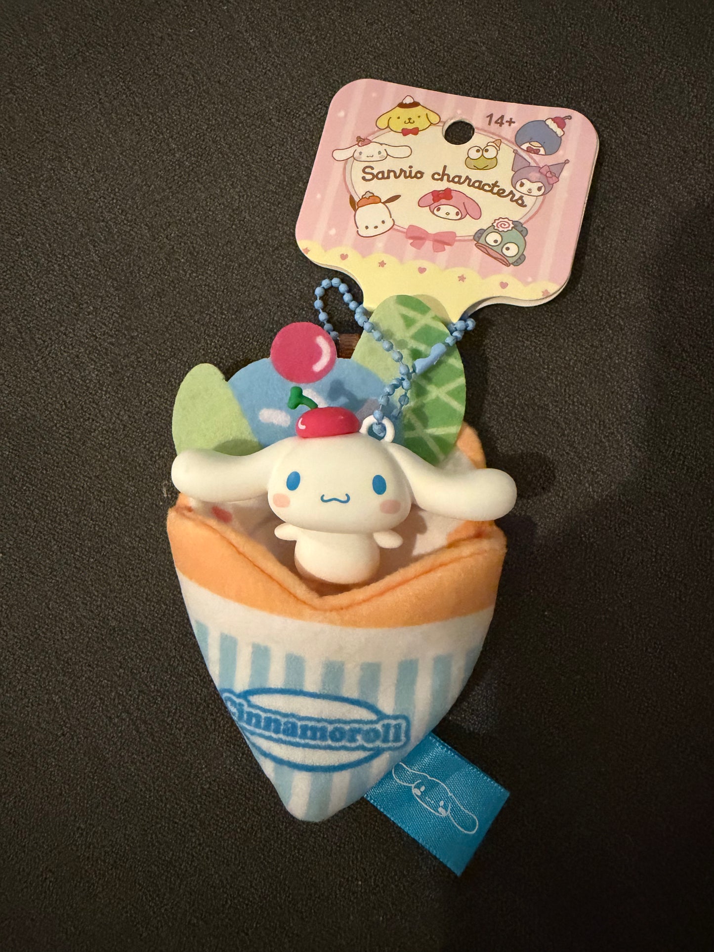 Sanrio Characters Keychain / Bag  Chain - Plastic Character In A Soft Cosy Pocket - Melody, Pochacco, Cinnamoroll & Kuromi