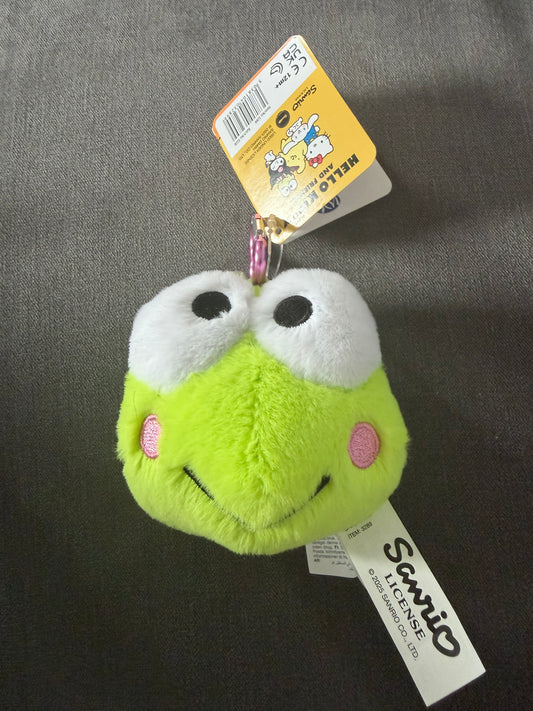Sanrio 10cm Keroppi Cartoon Plush Doll Keychain Kawaii - Stuffed Toy for School Bag - Pendant Gift - 2 Designs