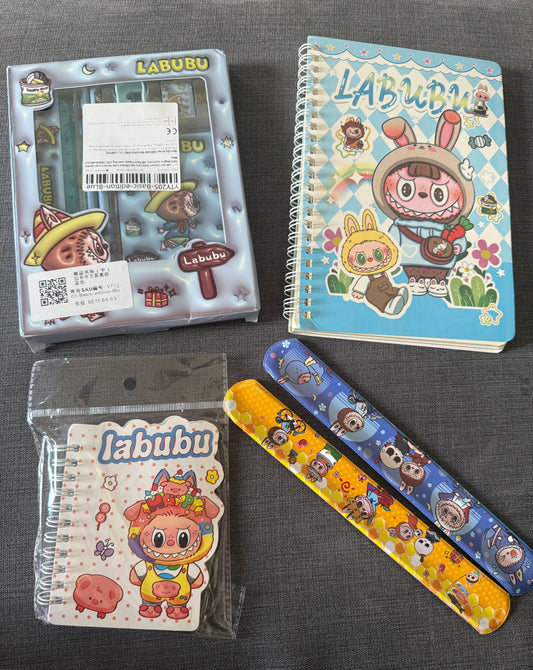 Labubu 5 & 6 Piece Stationery Set - Mixed Sets - Kawaii / Anime / Cartoon - Back To School / Office - Great Sets For Kids - Christmas Stocking Filler - Birthday Gift**
